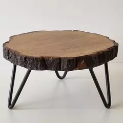Suporte de madeira com base em metal - Pequena