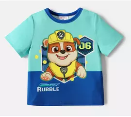 Camiseta Infantil Manga Curta  da Patrulha Pata, Rubble ( 18-24 Meses )