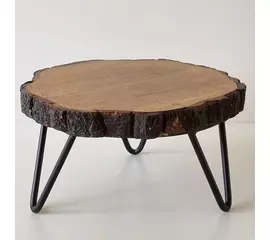 Suporte de madeira com base em metal - Pequena