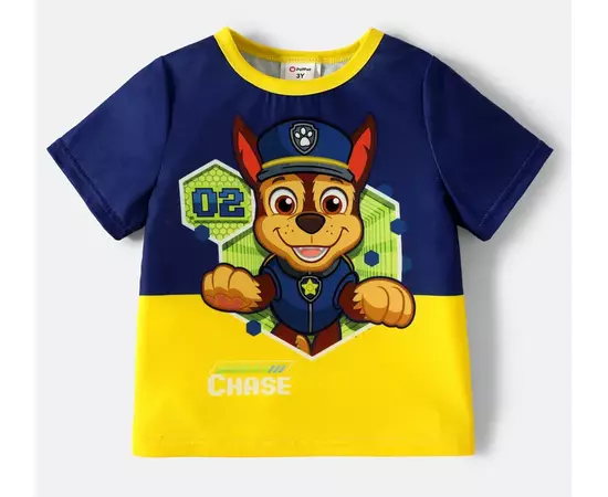 Camiseta Infantil Chase Patrulha Pata, Manga Curta ( 3-4 Anos )