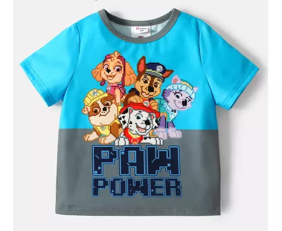 Camiseta Infantil Patrulha Pata Manga Curta ( 5-6 Anos )