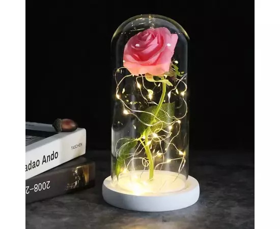 cupra de  rosa de vidro decorativa